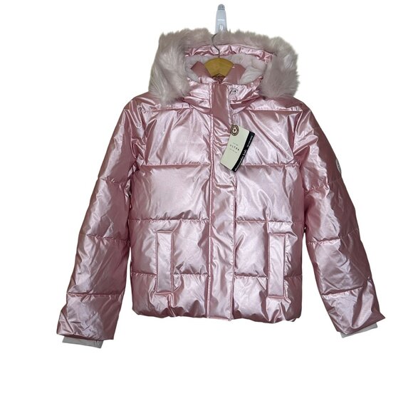 Abercrombie & Fitch The Ultra Puffer Jacket Girls Size 13/14 Faux Fur Hood Warm - Picture 1 of 12